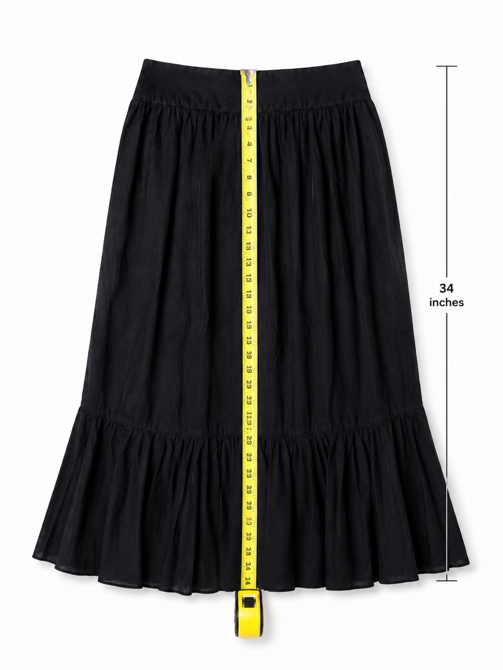 Sigrid Olsen Black Maxi Skirt Size 6 Ruffle Hem Flowy Boho Y2K - Picture 5 of 7